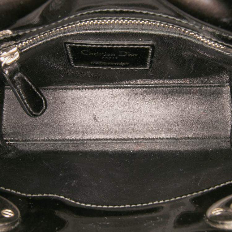 Pre Owned Dior Black Mini Patent Lady Dior