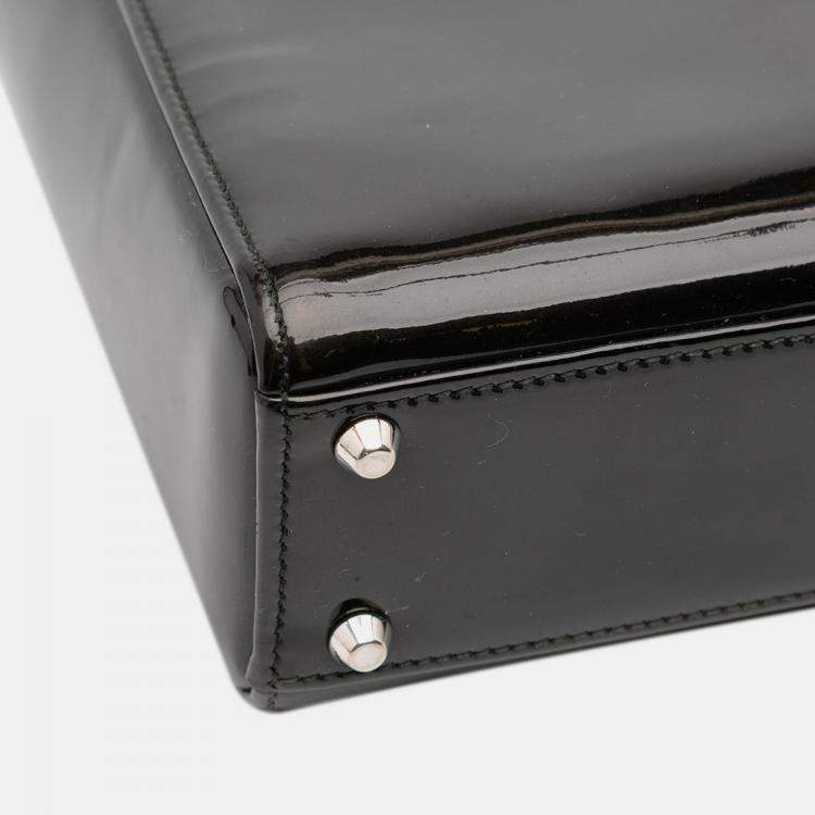 Pre Owned Dior Black Mini Patent Lady Dior