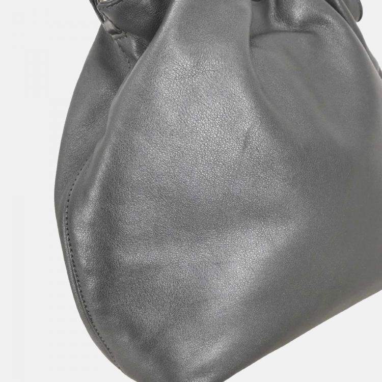 Pre Owned Christian Dior Malice Metallic Gray Leather Handbag