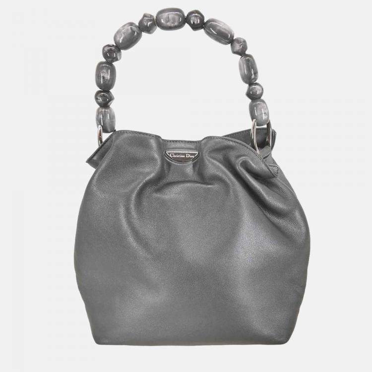 Pre Owned Christian Dior Malice Metallic Gray Leather Handbag