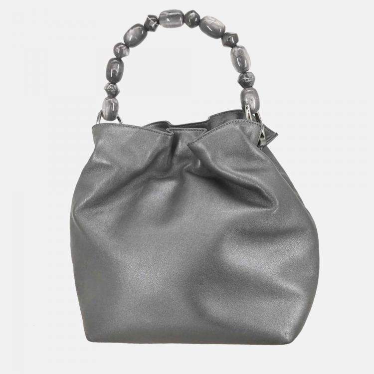 Pre Owned Christian Dior Malice Metallic Gray Leather Handbag