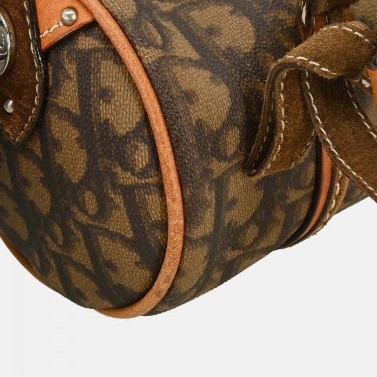 Pre Owned Christian Dior Brown PVC Romanttic Trotter Handbag