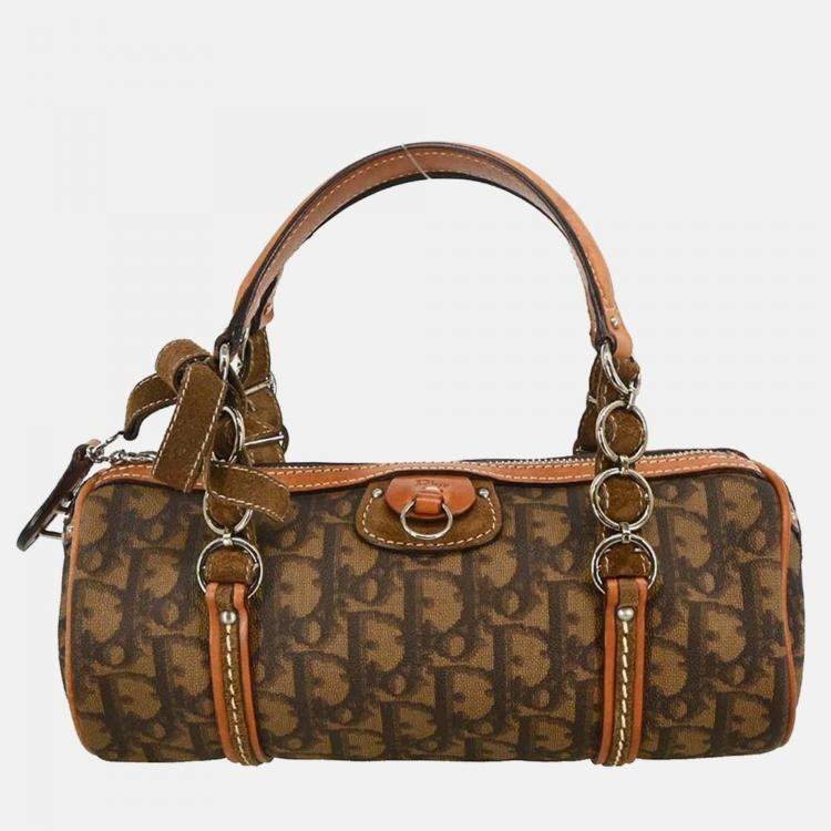Pre Owned Christian Dior Brown PVC Romanttic Trotter Handbag