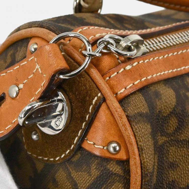 Pre Owned Christian Dior Brown PVC Romanttic Trotter Handbag