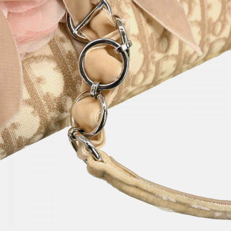 Pre Owned Christian Dior Beige PVC Romanttic Trotter Handbag