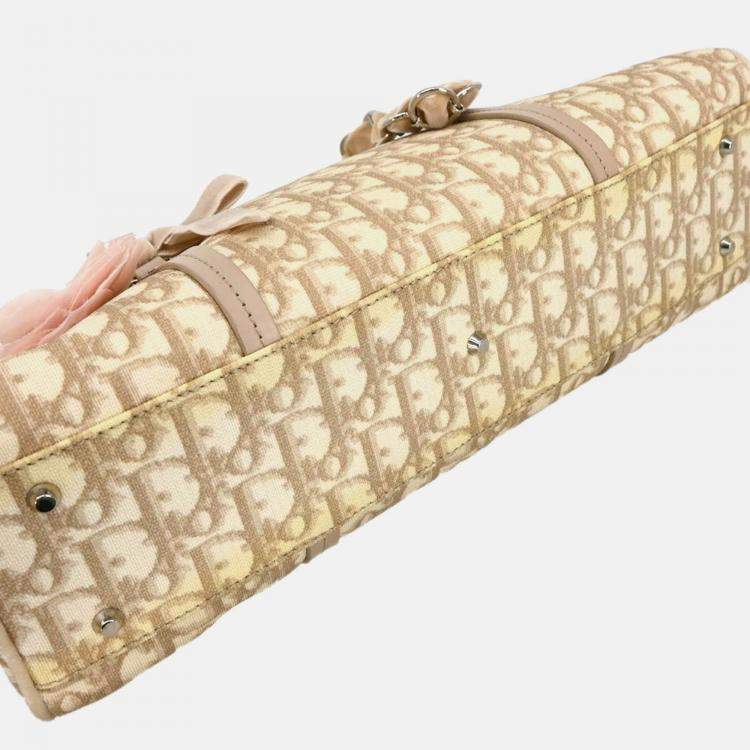 Pre Owned Christian Dior Beige PVC Romanttic Trotter Handbag