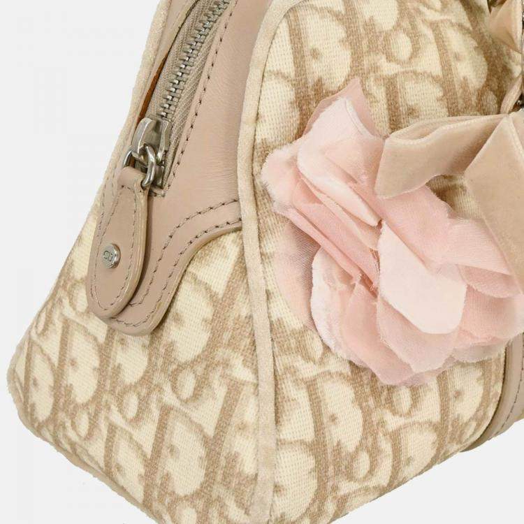 Pre Owned Christian Dior Beige PVC Romanttic Trotter Handbag