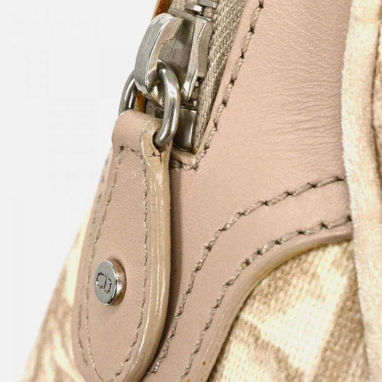 Pre Owned Christian Dior Beige PVC Romanttic Trotter Handbag