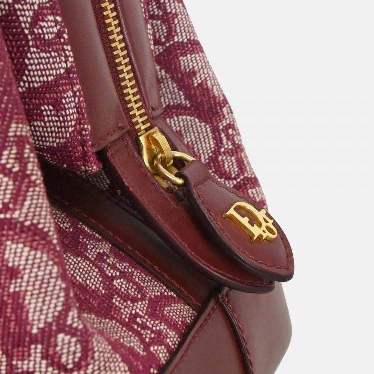 Pre Owned Christian Dior Bordeaux Trotter Canvas Top Handle Bag