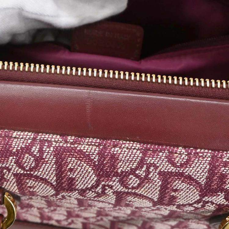 Pre Owned Christian Dior Bordeaux Trotter Canvas Top Handle Bag