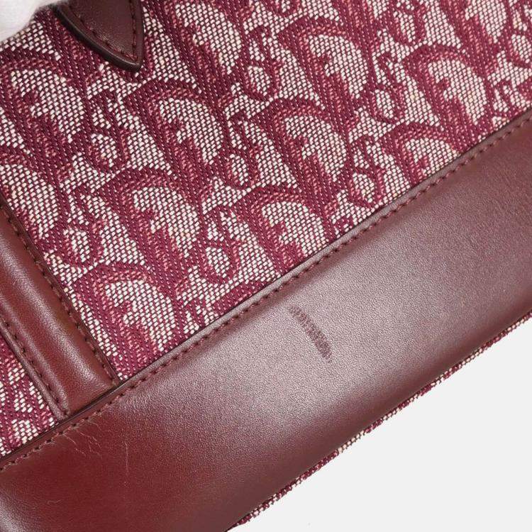 Pre Owned Christian Dior Bordeaux Trotter Canvas Top Handle Bag