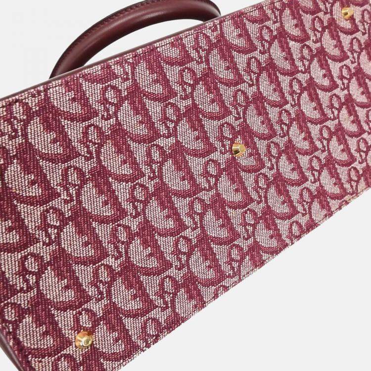 Pre Owned Christian Dior Bordeaux Trotter Canvas Top Handle Bag