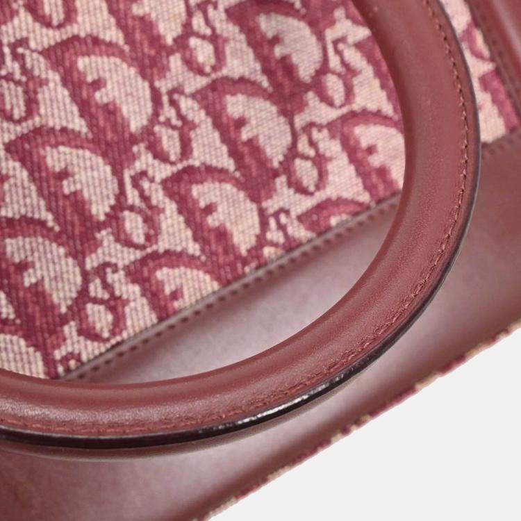 Pre Owned Christian Dior Bordeaux Trotter Canvas Top Handle Bag