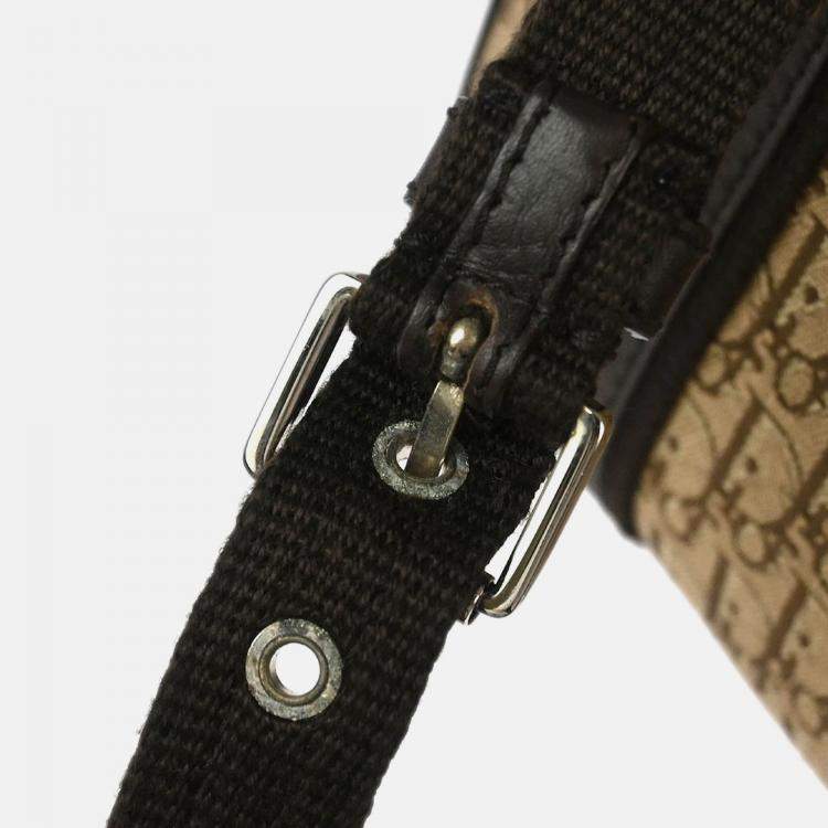 Pre Owned Dior Street Chic Trotter Beige/Brown Canvas Shoulder Bag