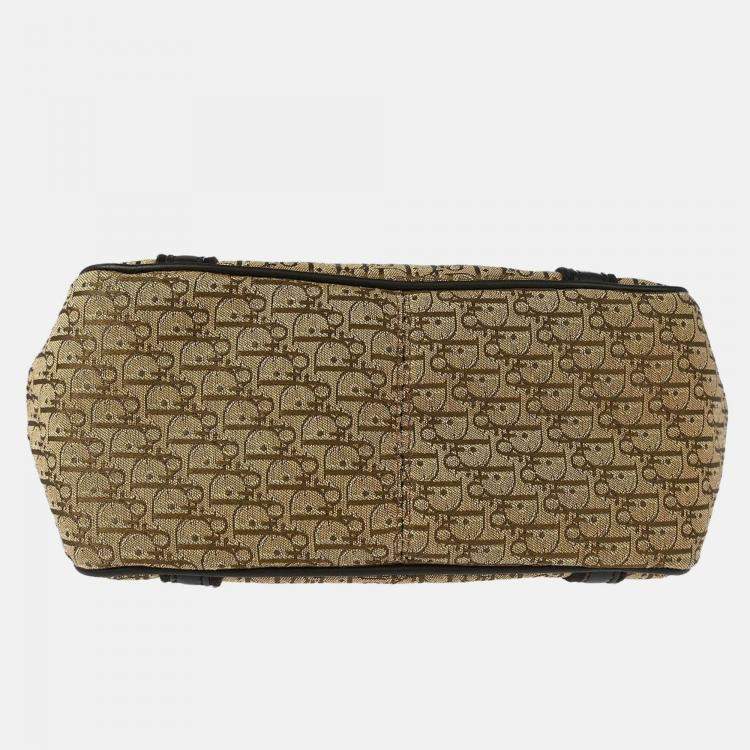 Pre Owned Dior Street Chic Trotter Beige/Brown Canvas Shoulder Bag