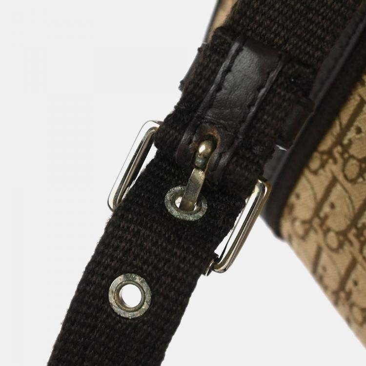 Pre Owned Dior Street Chic Trotter Beige/Brown Canvas Shoulder Bag