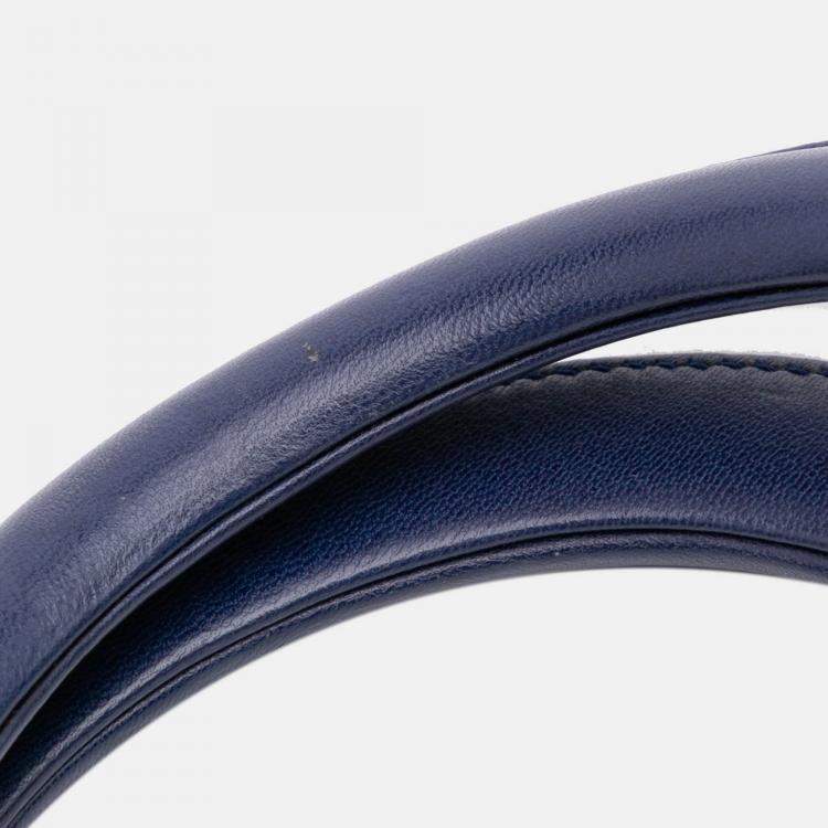 Pre Owned Dior Blue Large Lambskin Cannage Lady Dior