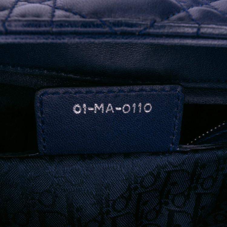 Pre Owned Dior Blue Large Lambskin Cannage Lady Dior
