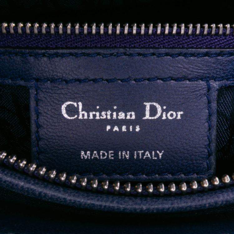 Pre Owned Dior Blue Large Lambskin Cannage Lady Dior