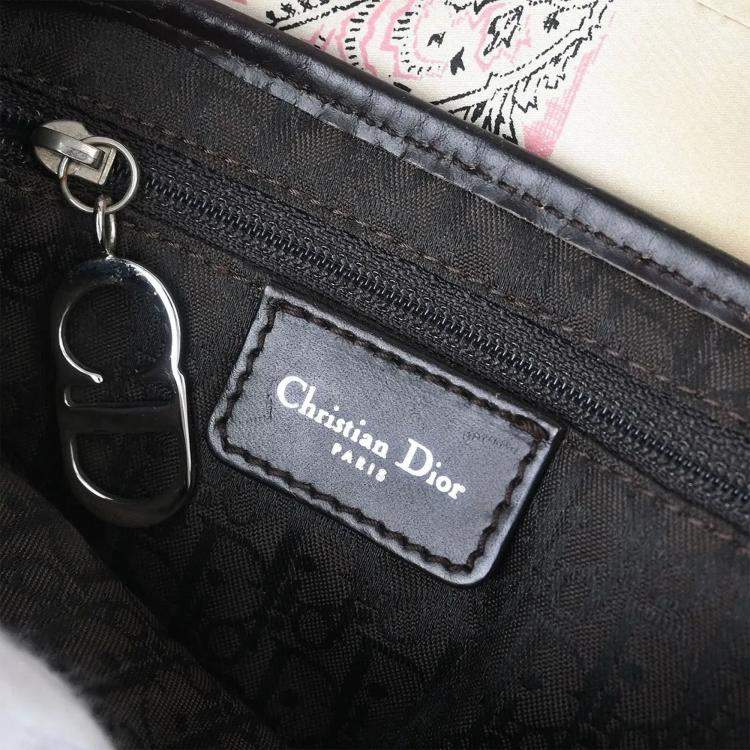 Pre Owned Christian Dior Multicolor Satin Saddle Handbag