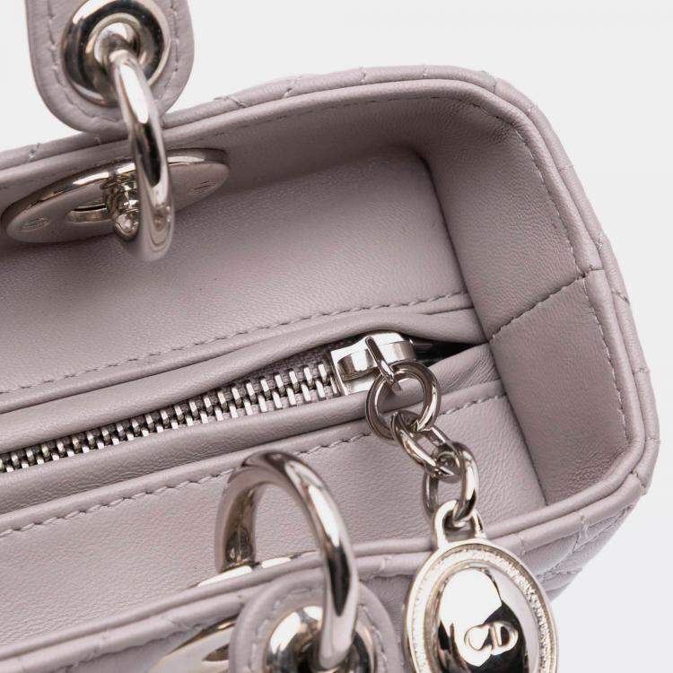 Pre Owned Dior Purple Medium Lambskin Cannage Lady Dior
