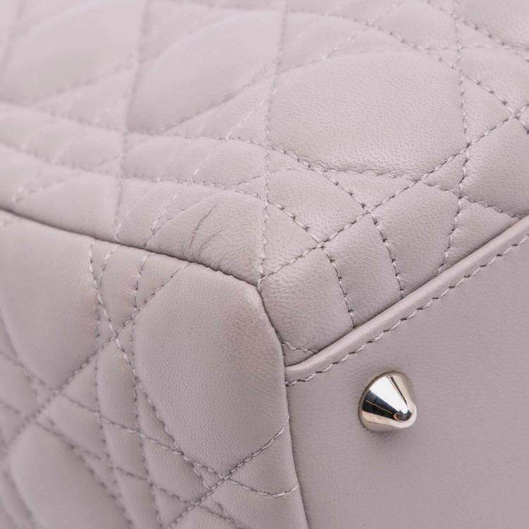 Pre Owned Dior Purple Medium Lambskin Cannage Lady Dior