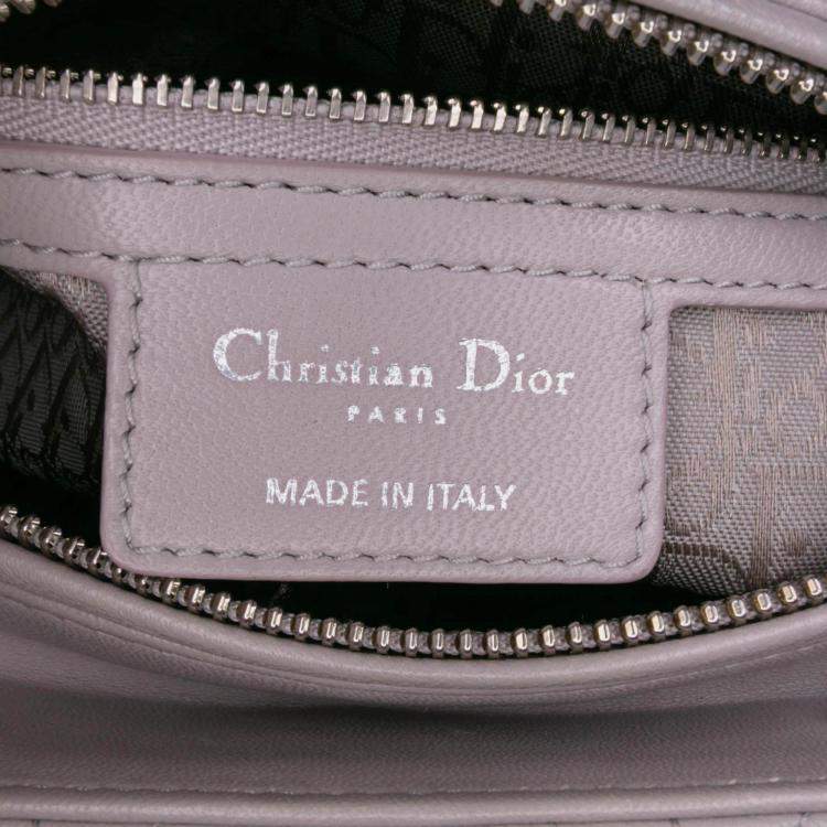Pre Owned Dior Purple Medium Lambskin Cannage Lady Dior