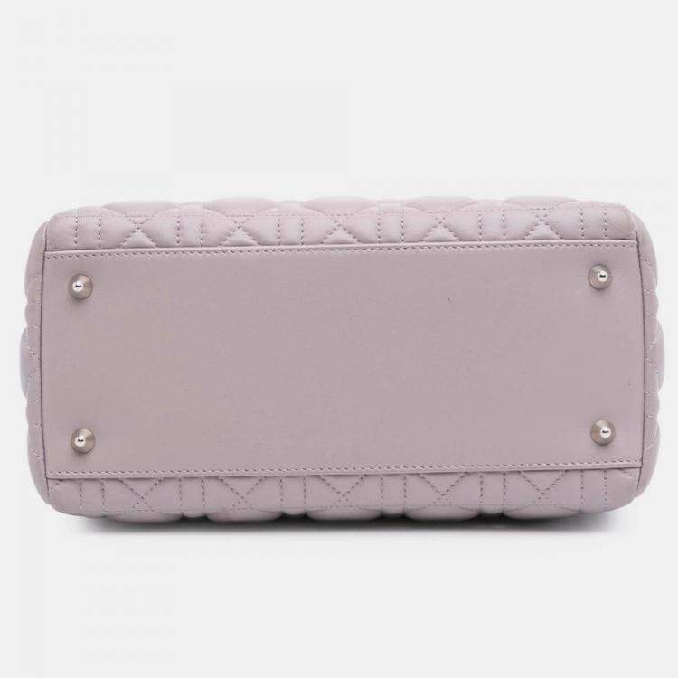 Pre Owned Dior Purple Medium Lambskin Cannage Lady Dior