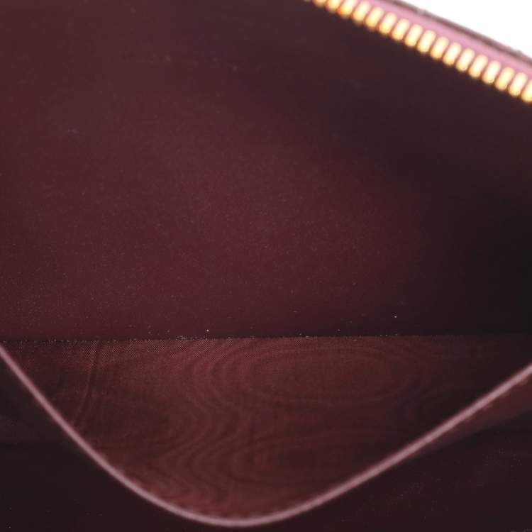 Pre Owned Dior Burgundy Cannage Leather Large Caro Daily Pouch