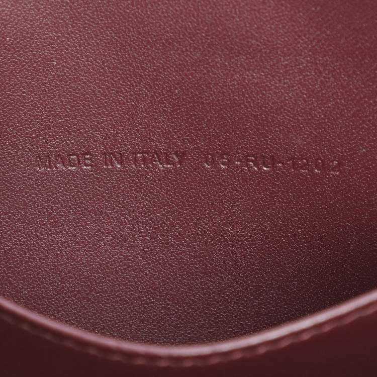 Pre Owned Dior Burgundy Cannage Leather Large Caro Daily Pouch