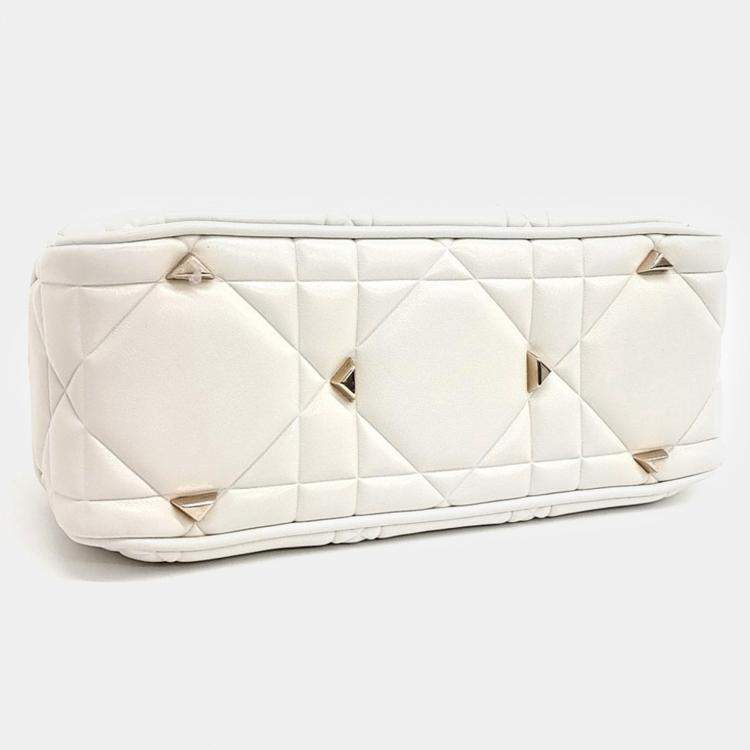 Pre Owned Christian Dior Lady 95.22 White Leather Bag