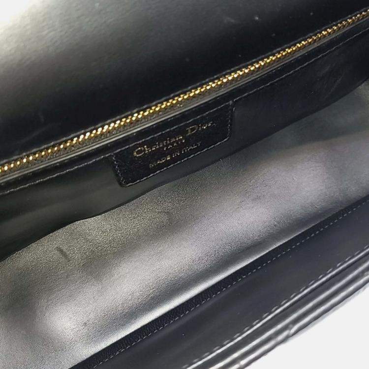 Pre Owned Dior Black Leather Christian Dior Cannage Caro Bag Large