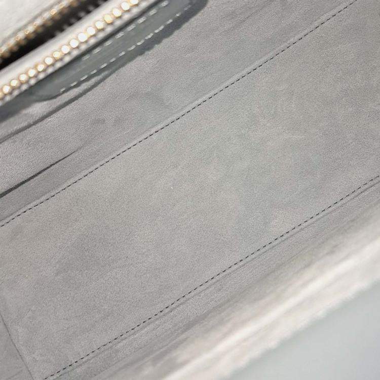 Pre Owned Dior Blue Leather Christian Dior Cannage Lady Bag Medium