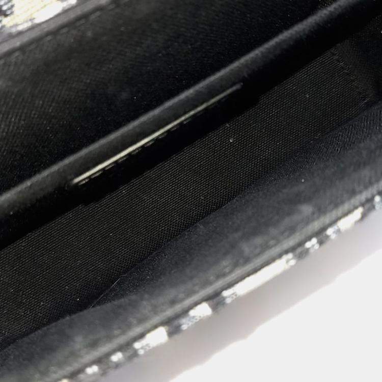 Pre Owned Dior Navy Blue Fabric  Oblique 30 Montaigne Box Bag