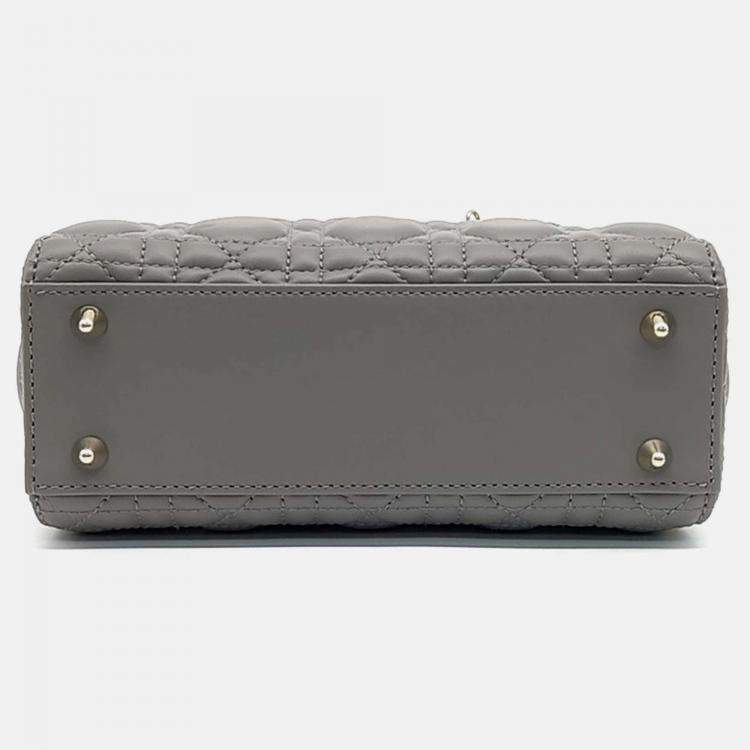 Pre Owned Dior Grey Leather Lady Bag Small
