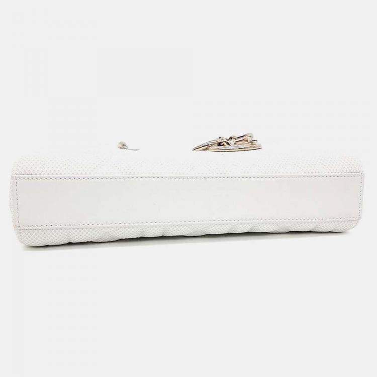 Pre Owned Dior White Fabric Lady D-JOY Medium