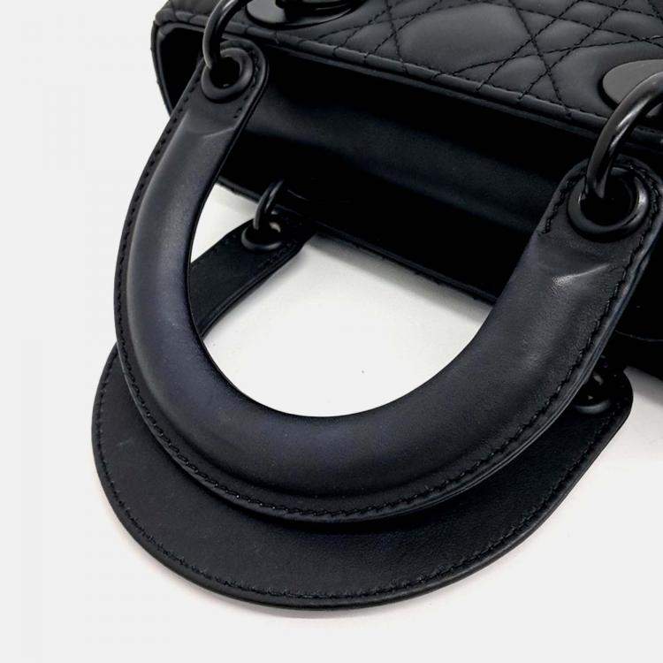Pre Owned Dior Black Leather Ultramatte Lady Bag Small