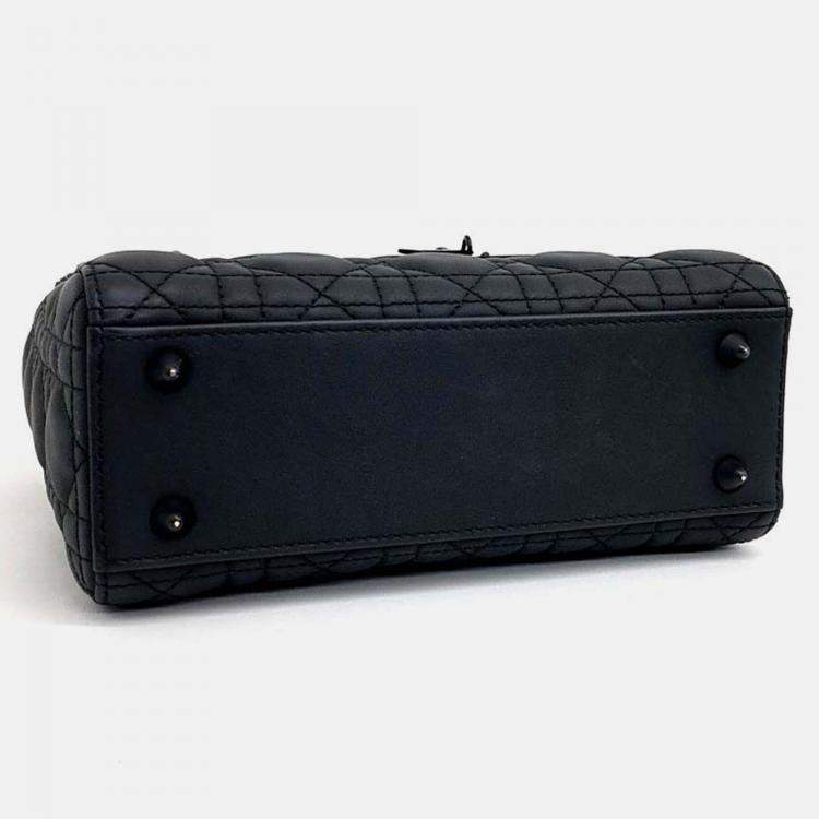Pre Owned Dior Black Leather Ultramatte Lady Bag Small