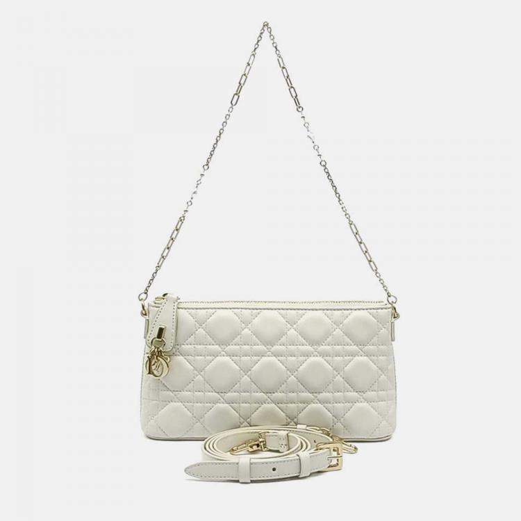 Pre Owned Dior White Leather Miss Dior Midi Mini Bag