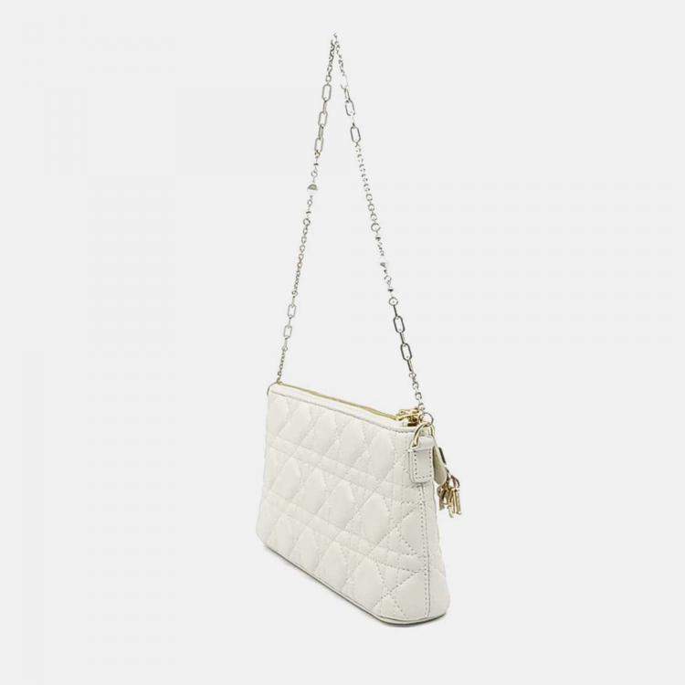Pre Owned Dior White Leather Miss Dior Midi Mini Bag