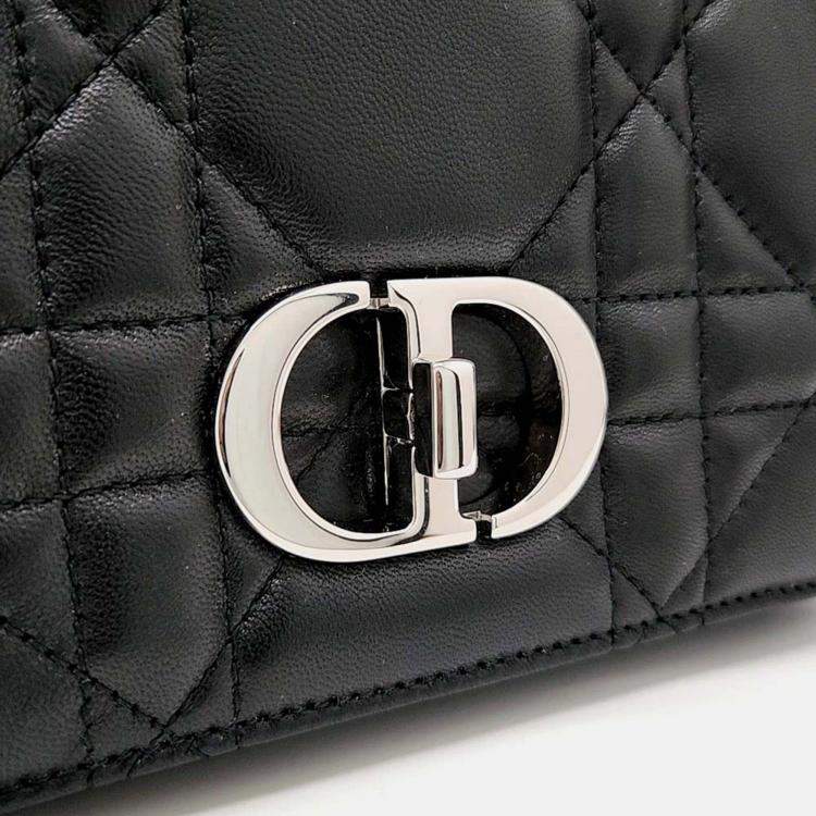 Pre Owned Dior Black Leather Christian Dior Carobag Small