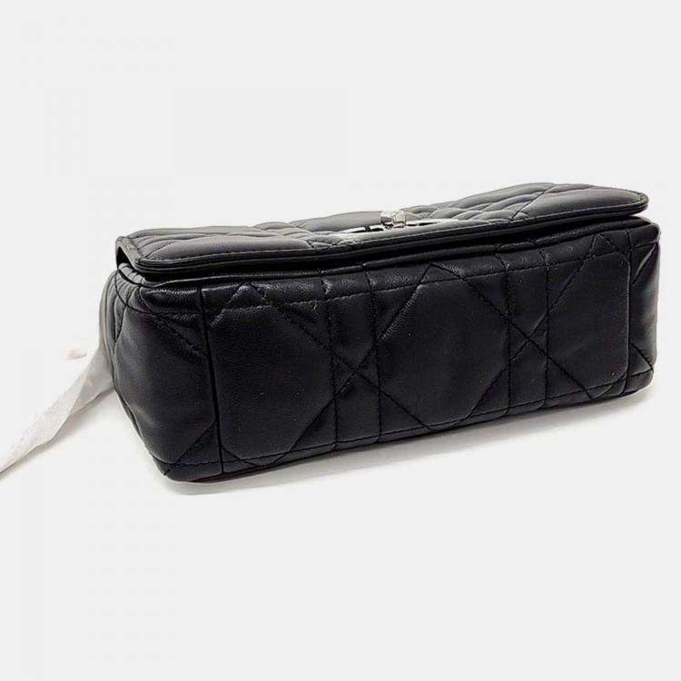 Pre Owned Dior Black Leather Christian Dior Carobag Small