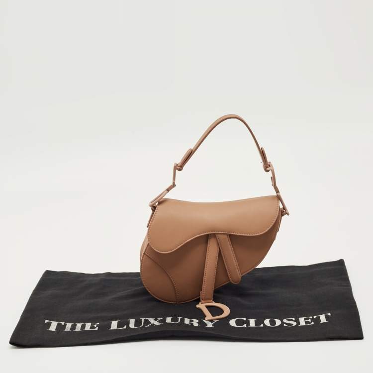 Pre Owned Dior Blush Pink Ultra Matte Leather Mini Saddle Bag