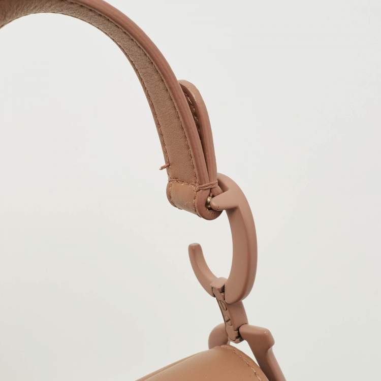 Pre Owned Dior Blush Pink Ultra Matte Leather Mini Saddle Bag