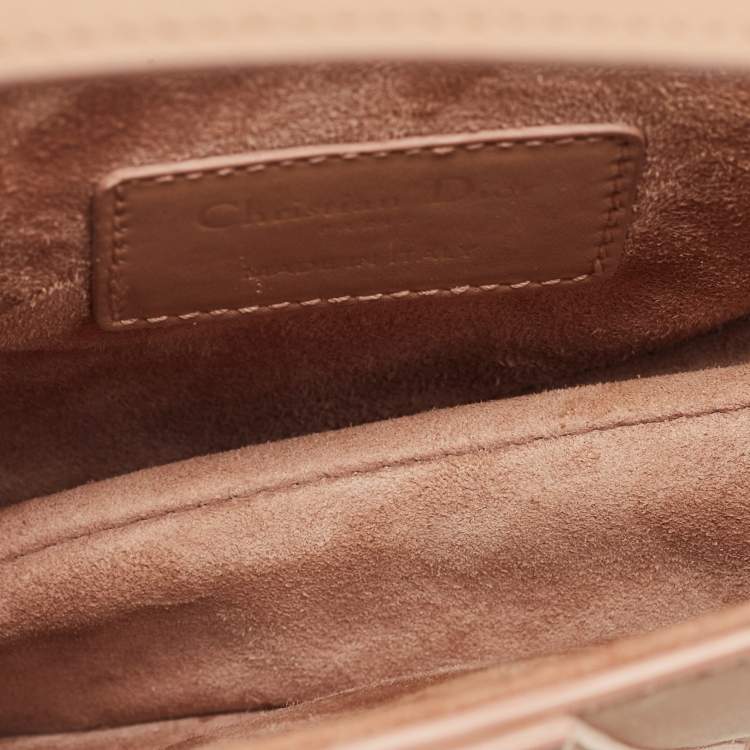 Pre Owned Dior Blush Pink Ultra Matte Leather Mini Saddle Bag