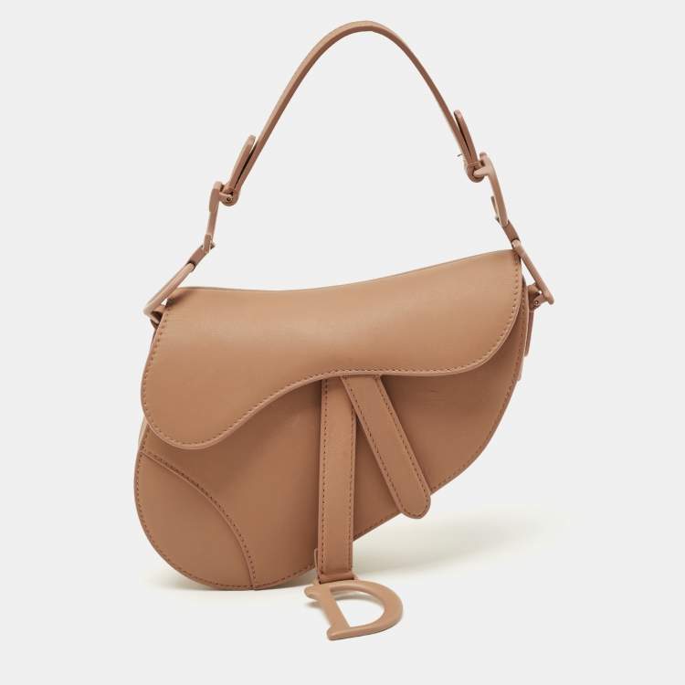 Pre Owned Dior Blush Pink Ultra Matte Leather Mini Saddle Bag