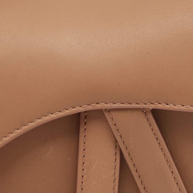 Pre Owned Dior Blush Pink Ultra Matte Leather Mini Saddle Bag