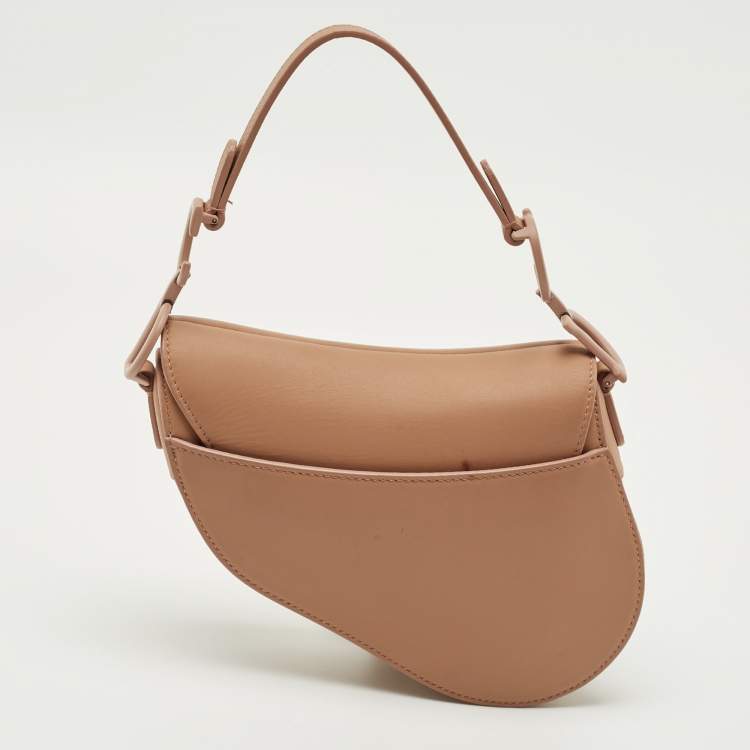 Pre Owned Dior Blush Pink Ultra Matte Leather Mini Saddle Bag