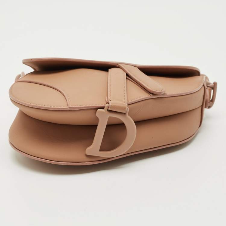 Pre Owned Dior Blush Pink Ultra Matte Leather Mini Saddle Bag