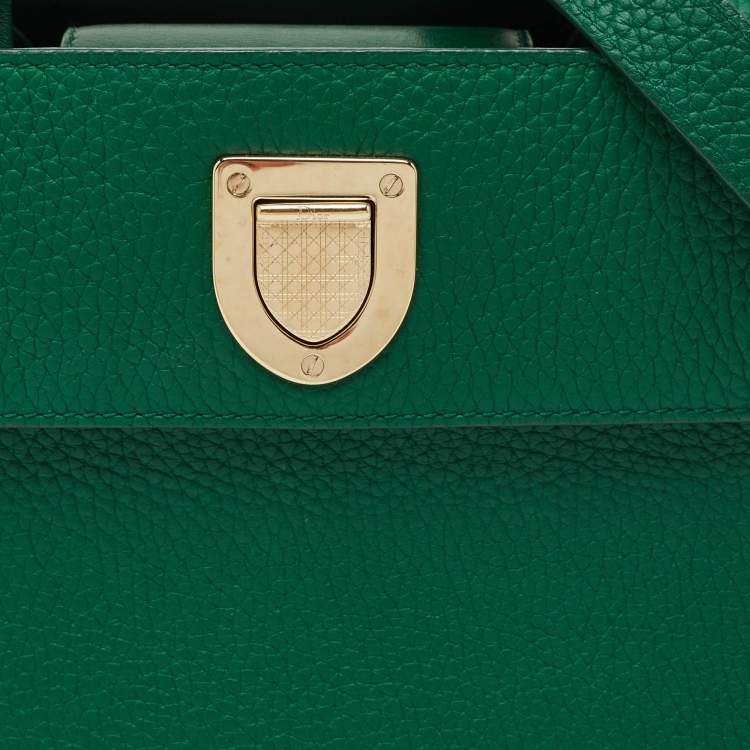 Pre Owned Dior Green Leather Mini Diorever Top Handle Bag